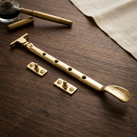 Brass Casement Window Stay & Pin Set