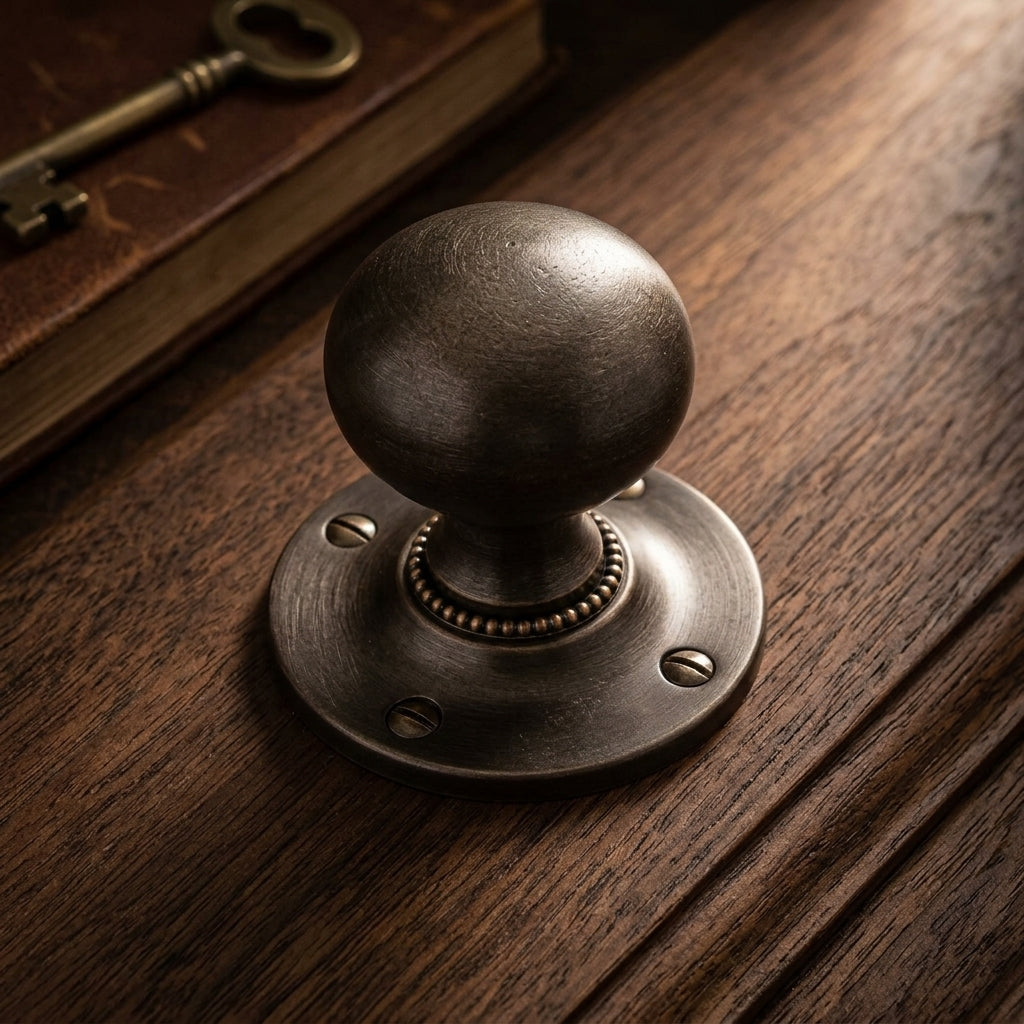 Solid Brass Mortice Door Handle Set