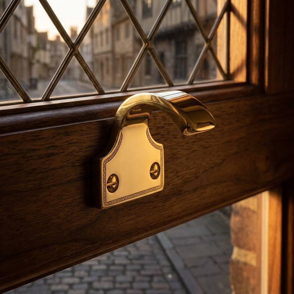 Brass Sash Window Lift Handle Pair