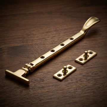 Brass Casement Window Stay & Pin Set