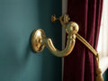 Brass Curtain Tie-Back Hook Pair